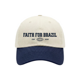 Boné Dad Hat Faith For Brazil Off/Azul