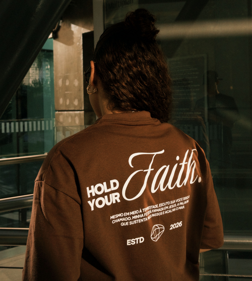 Oversized Hold Your Faith Marrom