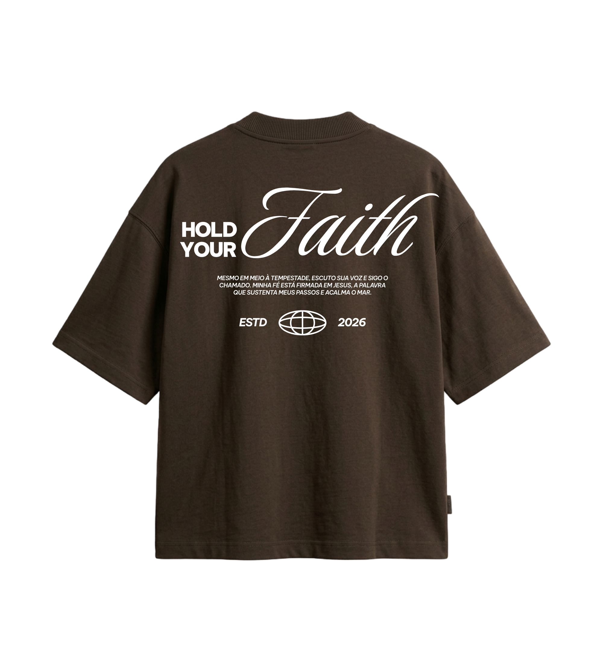 Oversized Hold Your Faith Marrom
